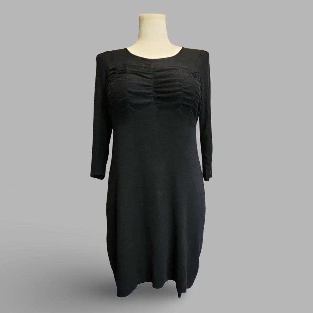 ☆Versatile Black Sweater Dress By Madison 3/4 sleeve Goth Emo scene warm & cozy - Picture 2 of 10